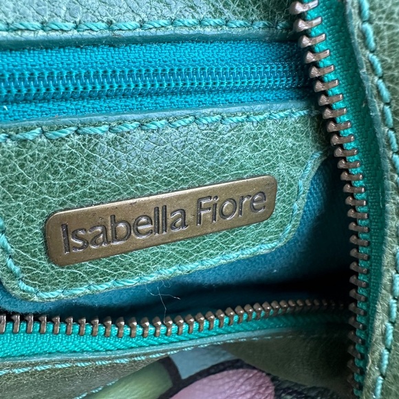 SOLD! Isabella Fiore Love Dove Tattoo Bag Green Leather Hand Painted Signed SOLD - Picture 14 of 14